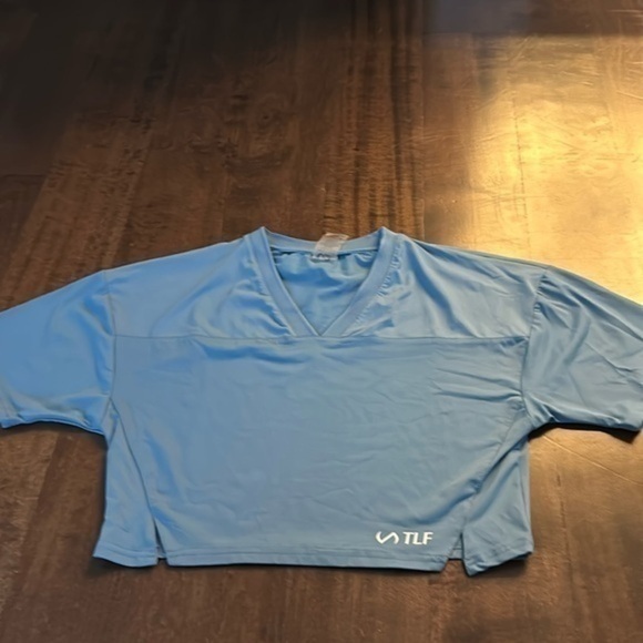 TLF Tops - TLF Light Blue V-Neck Crop Top